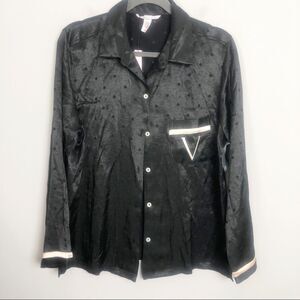 VICTORIA’S SECRET | NEW Satin Look Polka Dot Button Front Pajama Top Women’s M